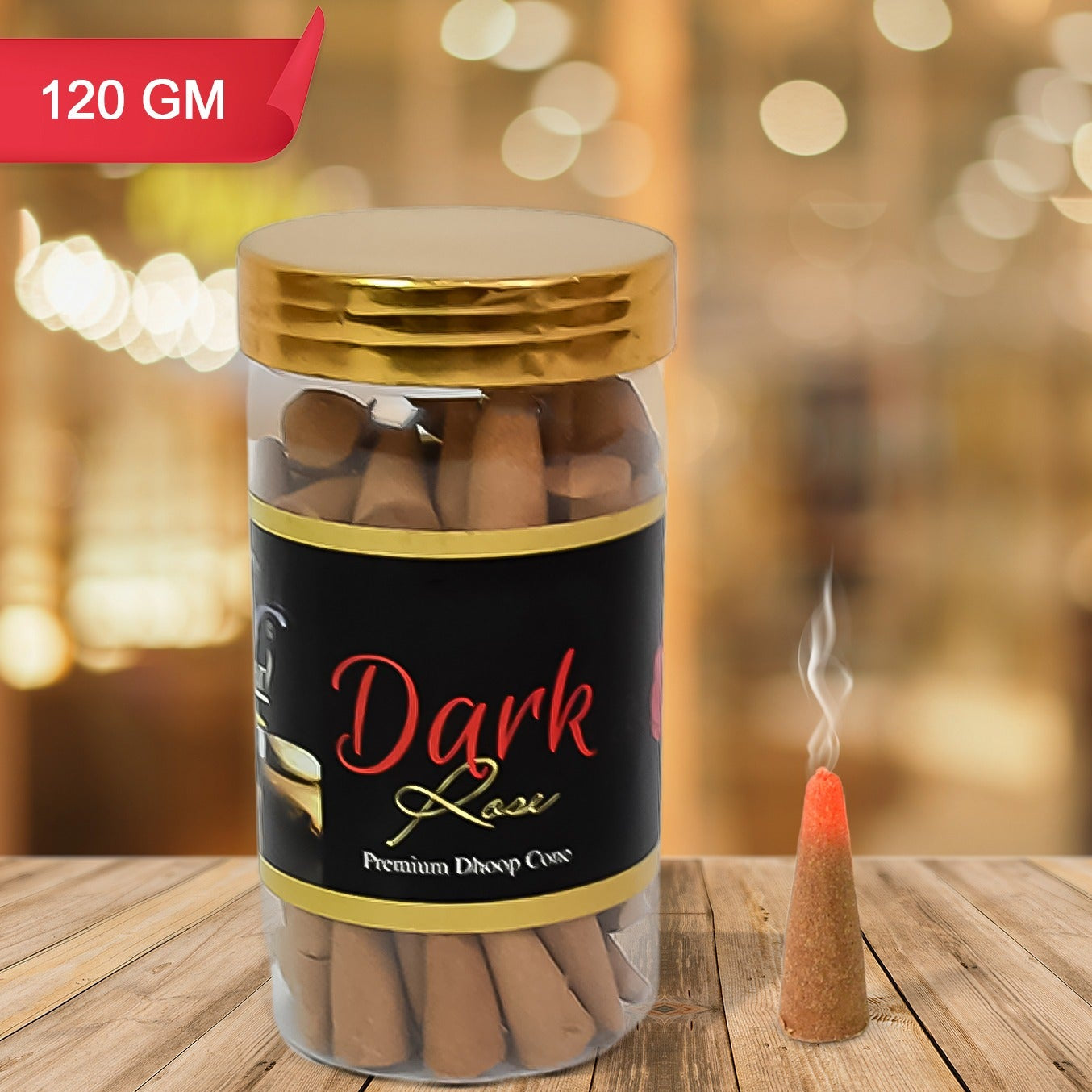 Premium Dark Rose Dhoop Cones - 120 Gm Pack - Happy Price - Image 1