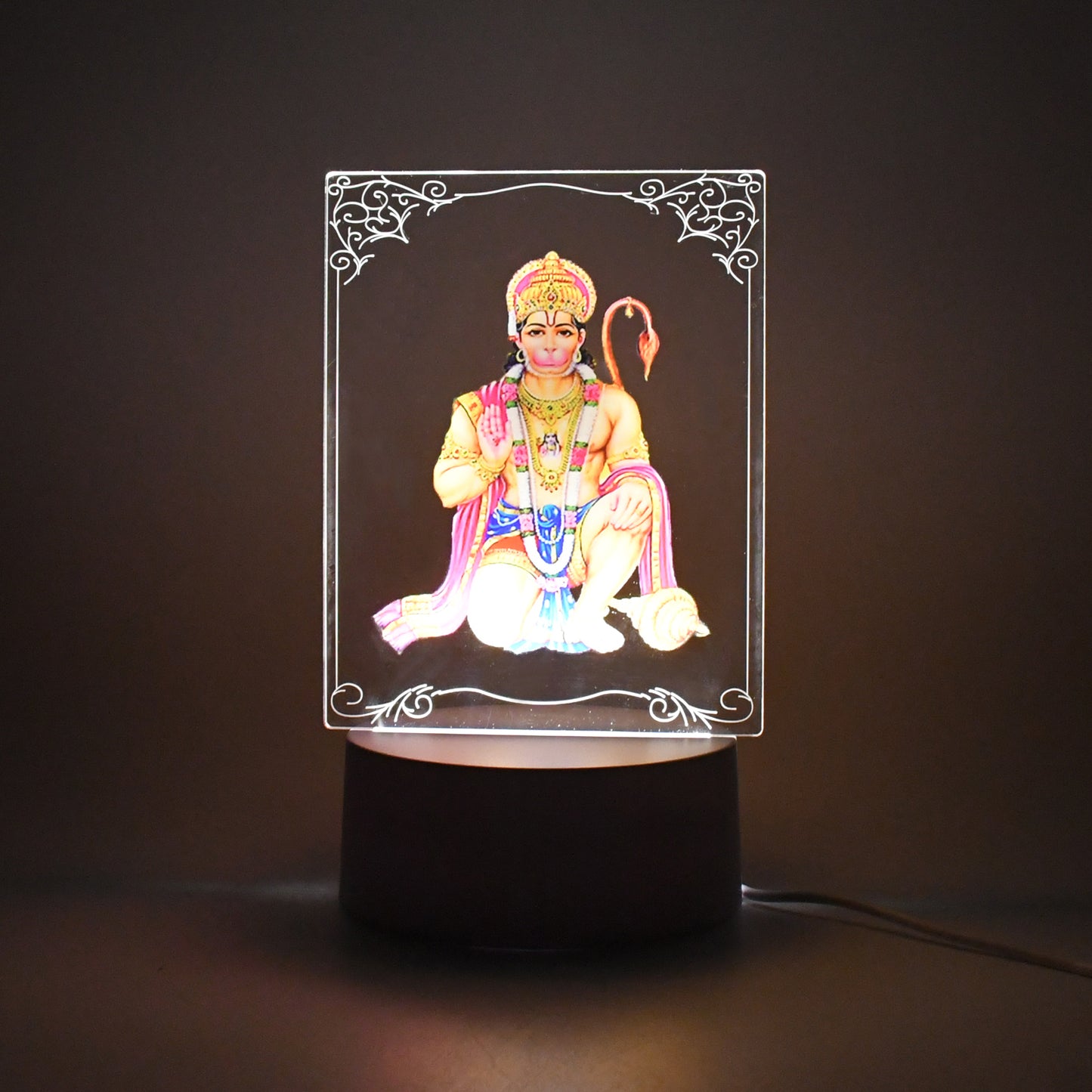 Beautiful 3d Lord Hanuman Frame With Soft White Light (1 Pc) - Happy Price - Image 2