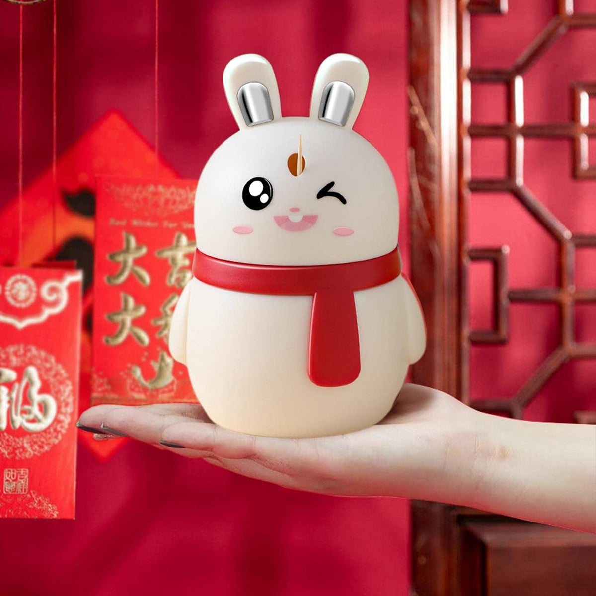 Rabbit Shape Toothpick Dispenser Pressing Small Size Accessory Durable Red Home Garden Kitchen Dining Bar Kitchen Storage Organization Racks Holders Dining Room Table Decoration (1 Pc ) - Happy Price - Image 3