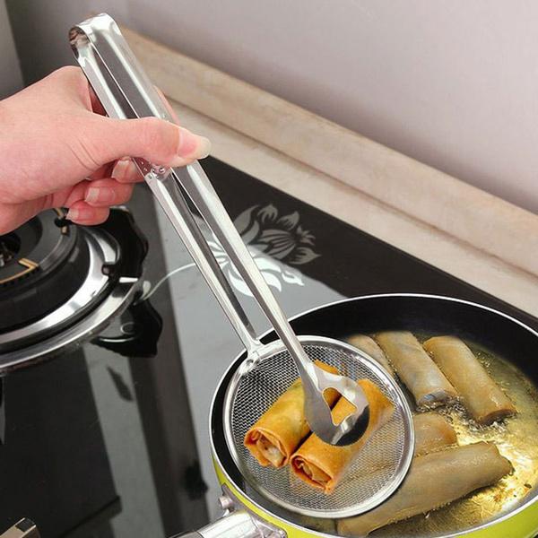 2in1 Stainless Steel Filter Spoon With Clip Food Kitchen Oil-frying Multi-functional - Happy Price - Image 7