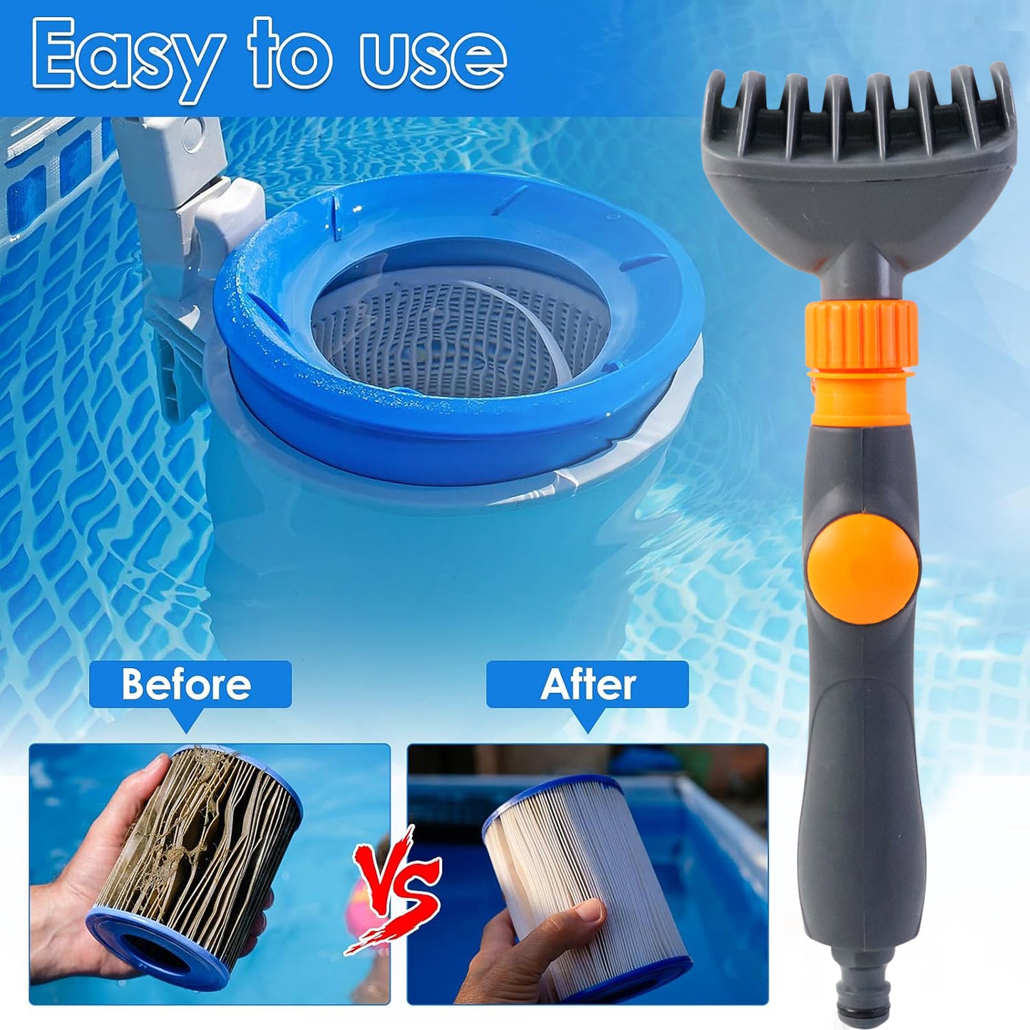 Pool Filter Cartridge Cleaner Nozzle - 1 Pc High-Pressure Jet Washer - Happy Price - Image 4