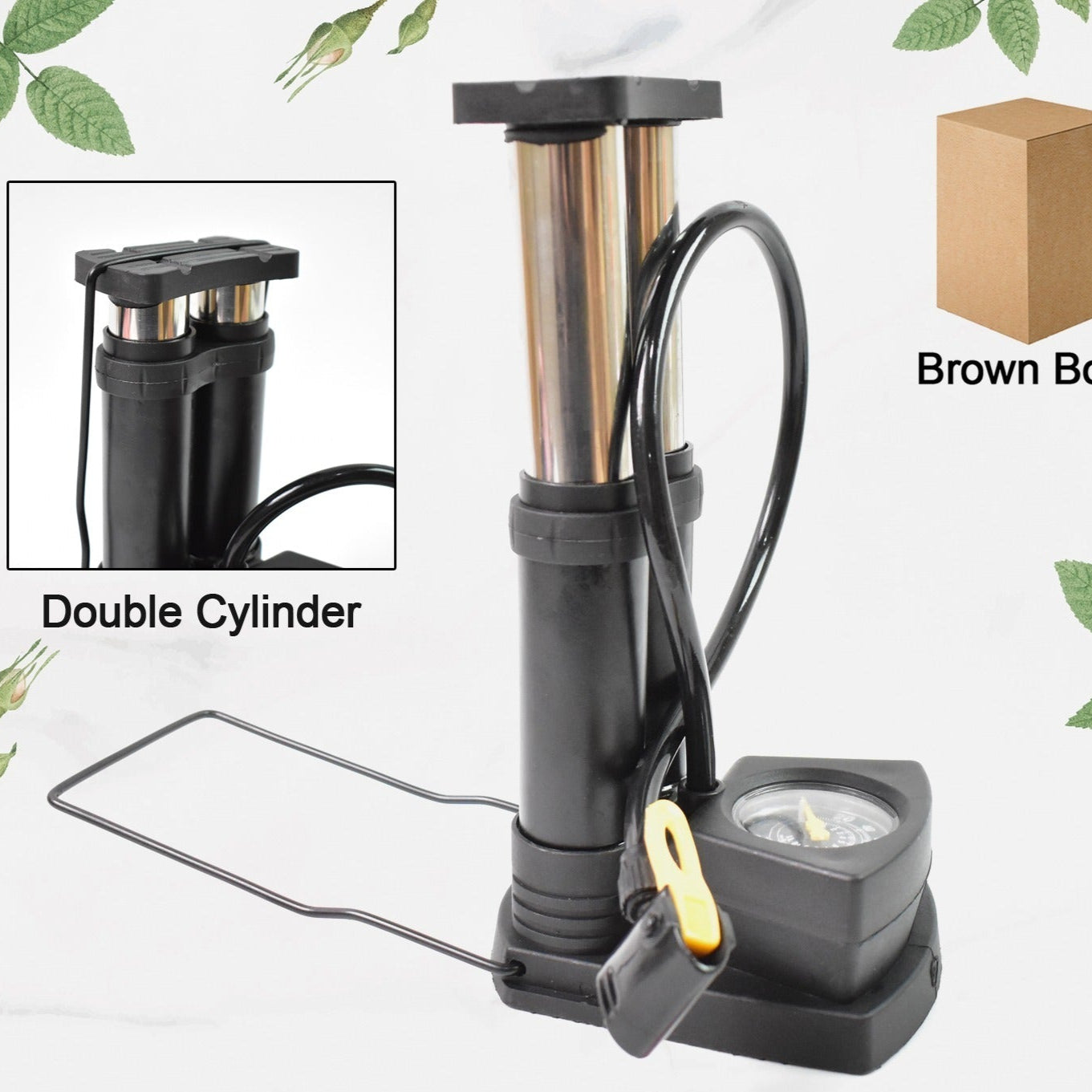 Foot Portable High Pressure Double-cylinder Air Pump (1 Pc) - Happy Price - Image 1