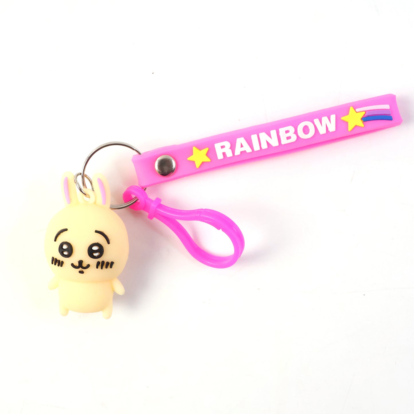 Cute Bunny Character Keychain with Rainbow Strap - 1 Pc - Happy Price - Image 4
