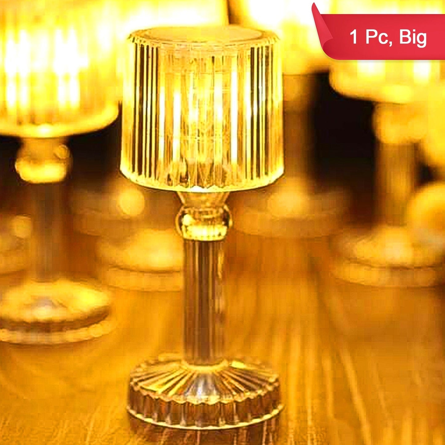 Big Acrylic Led Desk Lamps Table Lamp Portable Crystal (1 Pc Big) - Happy Price - Image 2