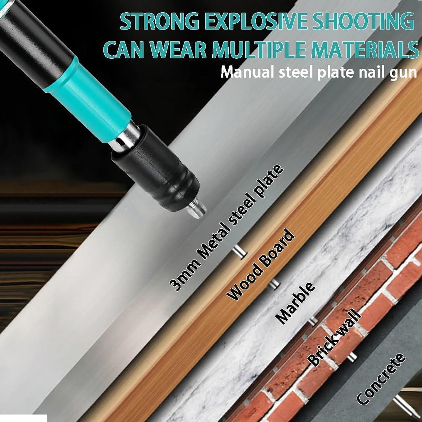 Manual Nail Gun Tool Set for Wall Fastening - Hand Operated with Steel Nails (1 Set) - Great Price - Image 6