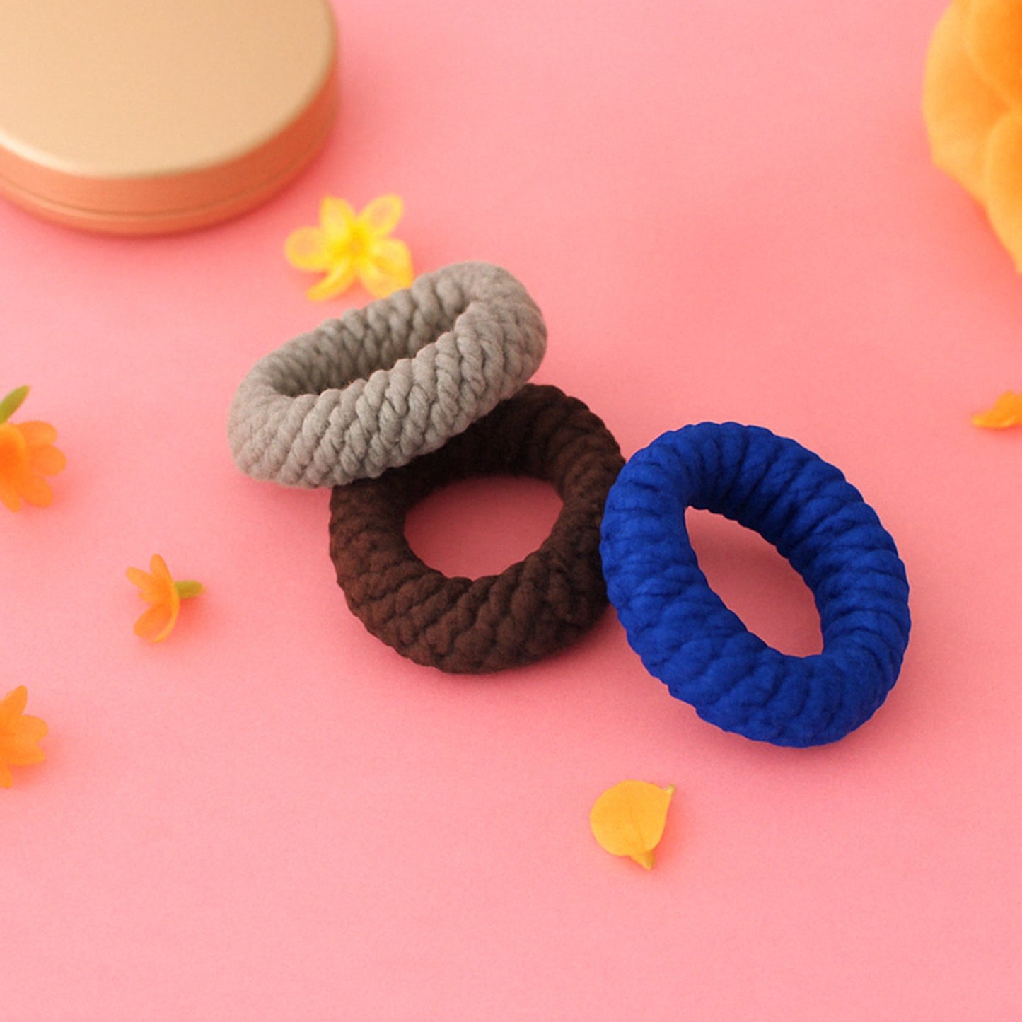 Tyre Design Hair Ties - Pack of 3 Multicolour - Happy Price - Image 5