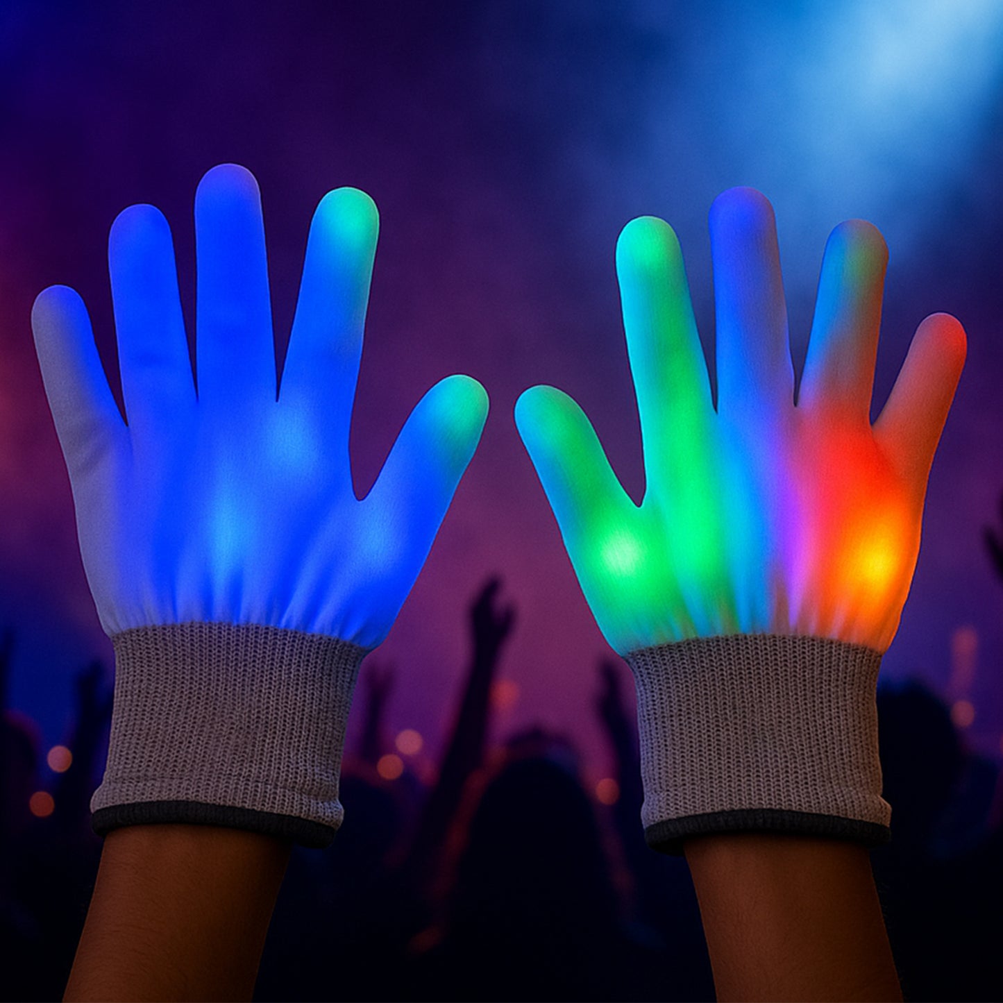 Dynamic Multi-color Led Light-up Glow Gloves (1 Pair) - Happy Price - Image 6