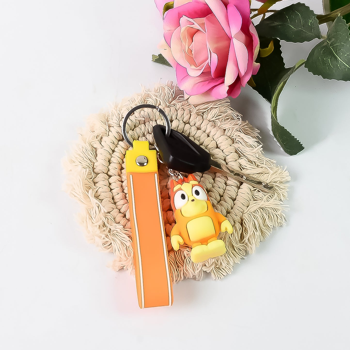 Cute Cartoon Silicone 3d Key Chain With Metal Hook Strap (Pack Of 1) - Happy Price - Image 4