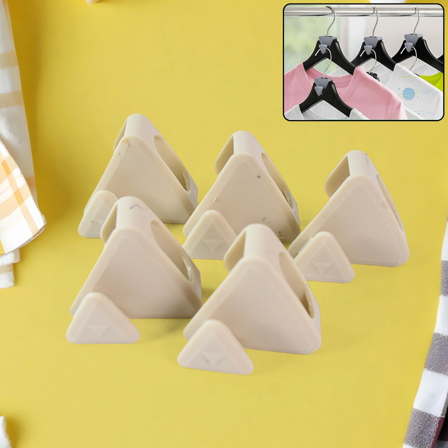 Multi-functional Plastic Triangle Hanger Connector Hooks 5 Pcs Set - Happy Price - Image 2
