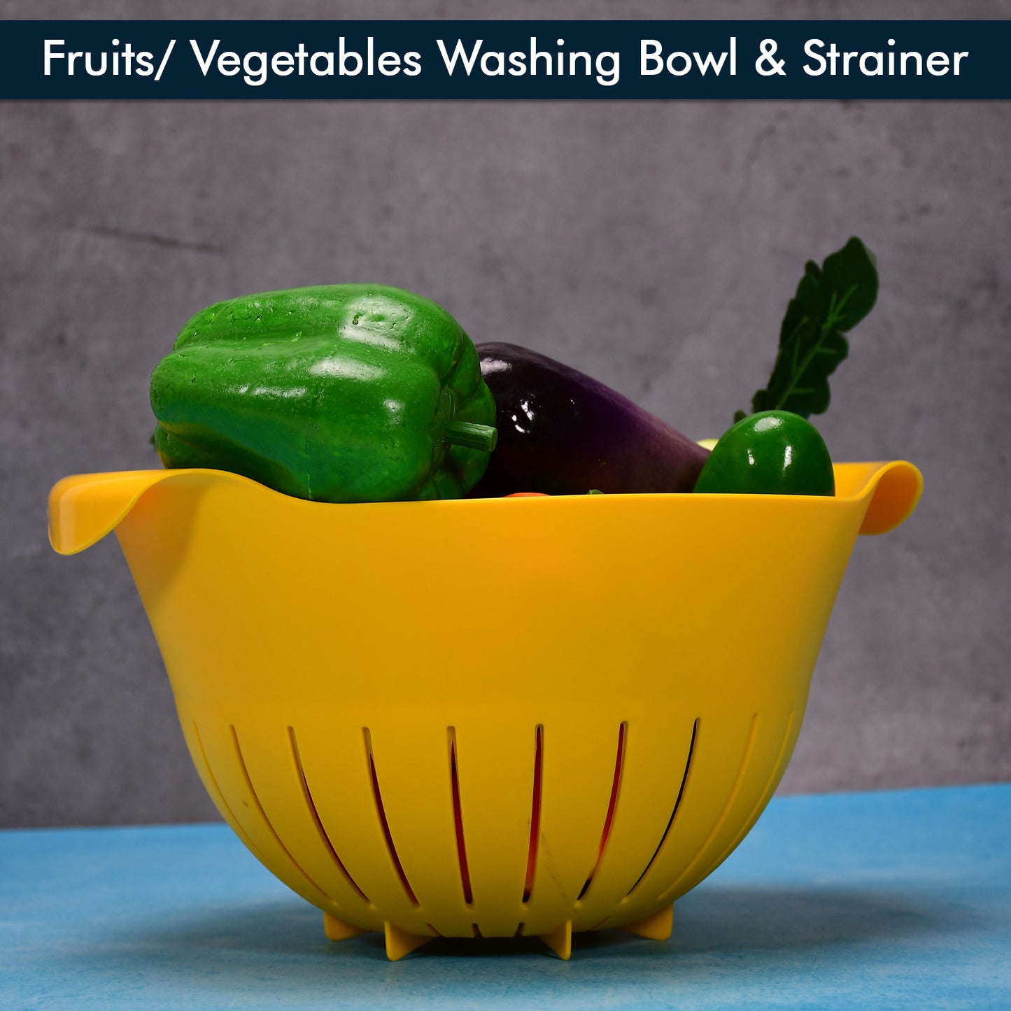 Plastic Washing Bowl with Strainer for Fruits, Vegetables & Pasta - Happy Price - Image 2