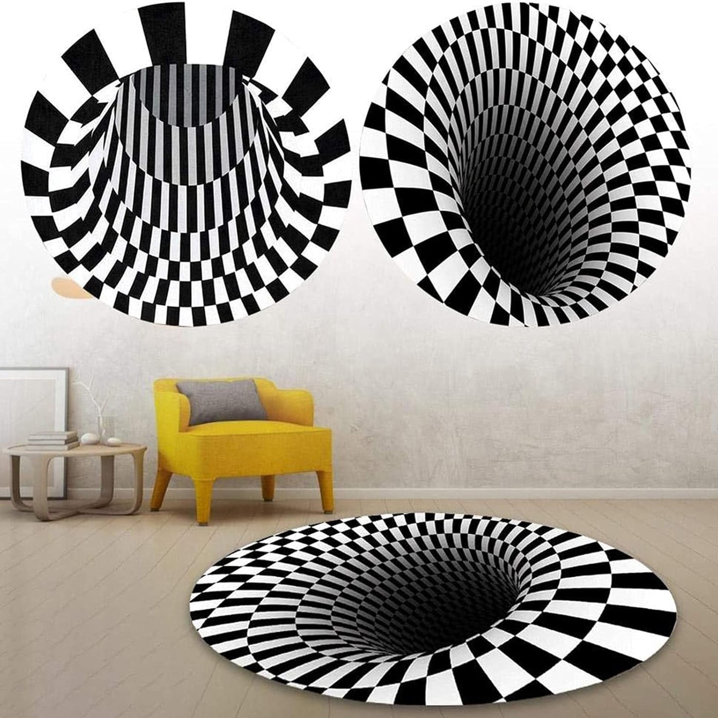3D Vortex Illusion Round Carpet Mat - 60 Cm Diameter - Happy Price - Image 6