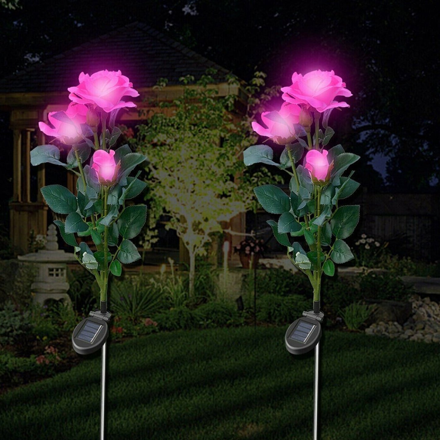 Solar Rose Flower Garden Lights - Waterproof Outdoor Decorative Lights for Patio, Yard & Pathway - Happy Price - Image 5