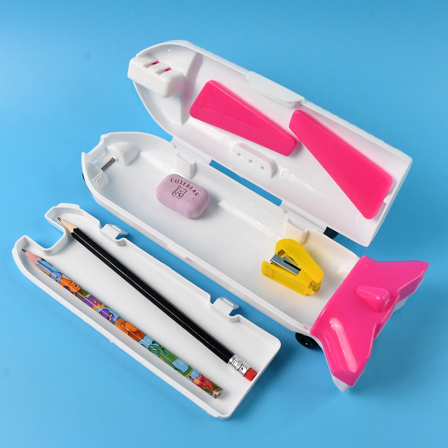 Multi-functional Airplane-shaped Compass Box With Led Light And Built-in Sharpener - Happy Price - Image 6