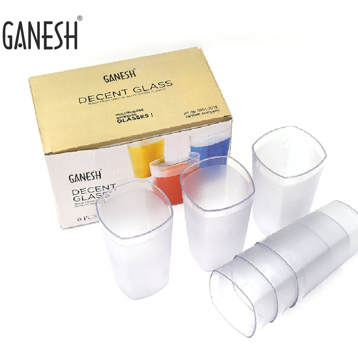 Ganesh Decent Glass 350ml Set Of 6 - Happy Price - Image 1