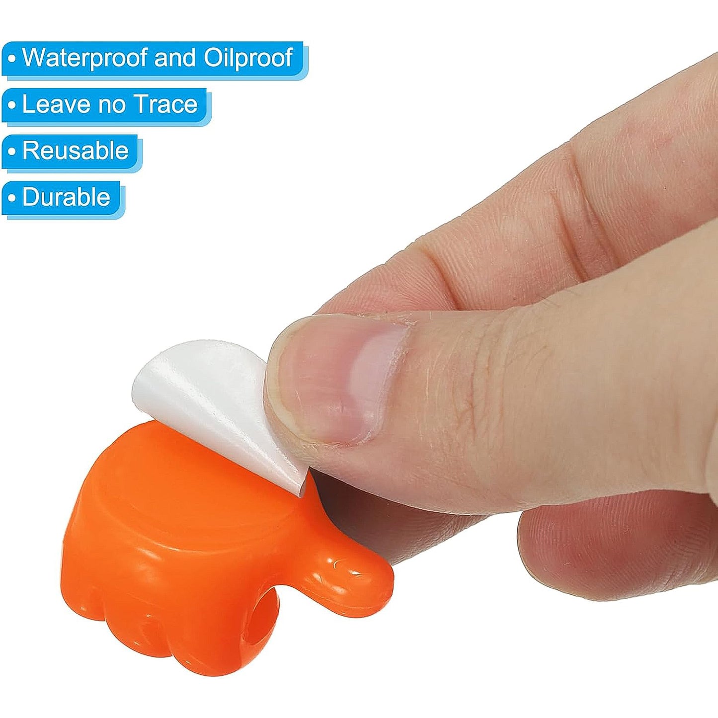 Orange Silicone Hand Shape Wall Hook for Keys & Cables - 1 Pc - Happy Price - Image 6
