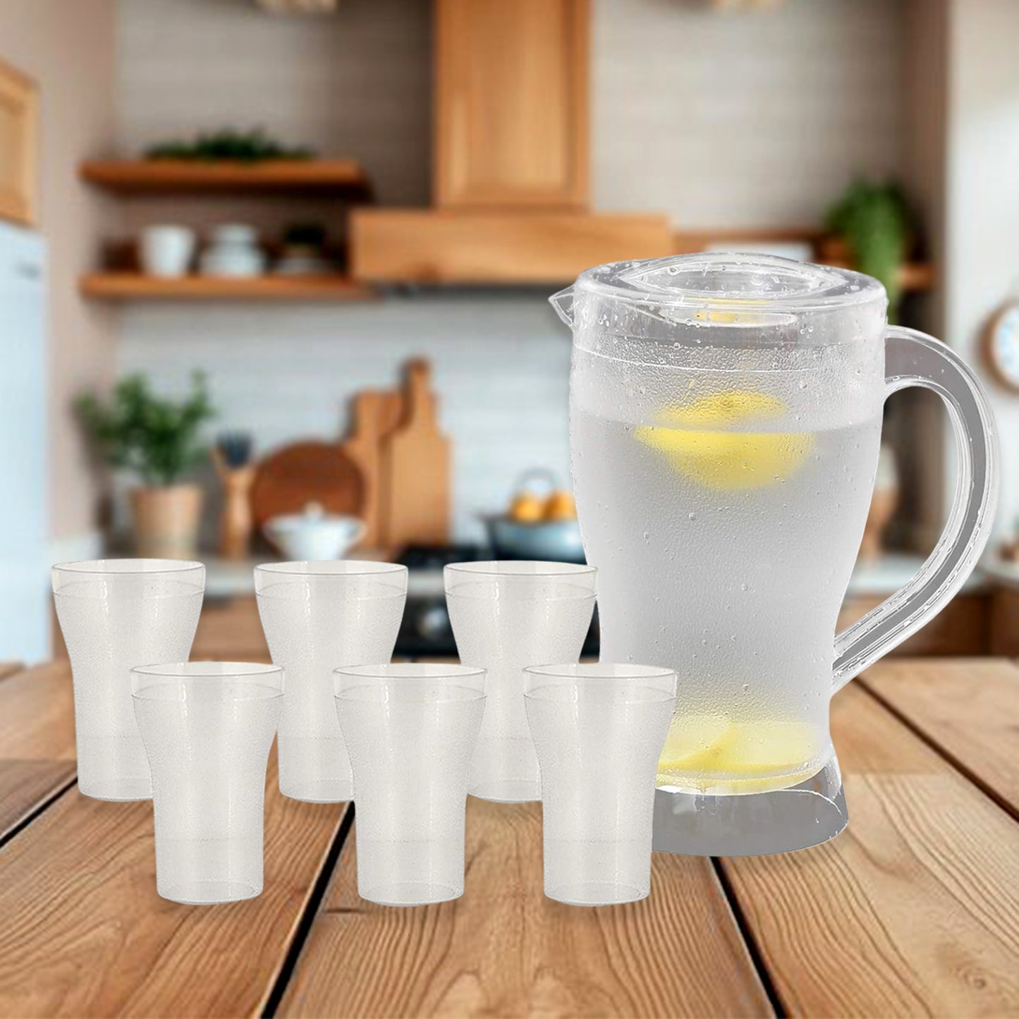Apex Unbreakable Lemon Jug Set With 6 Glasses 1200ml Jug + 300ml Glasses Approx - Happy Price - Image 5