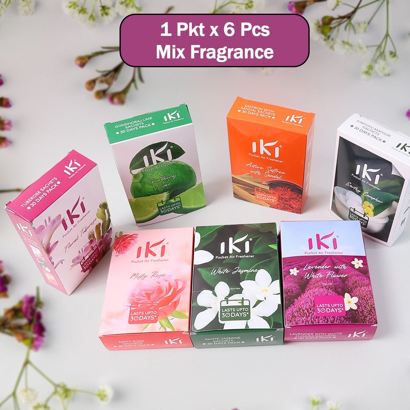Pocket Air Freshener Pack - 6 Assorted Fragrance Pieces - Happy Price - Image 1