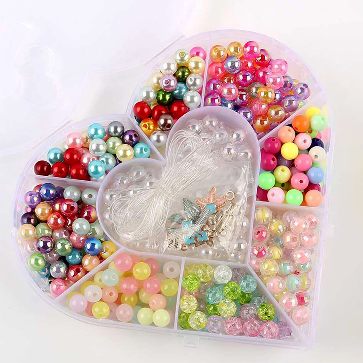 Heart-shaped Plastic Bead Storage Organizer Box (1 Pc) - Happy Price - Image 6