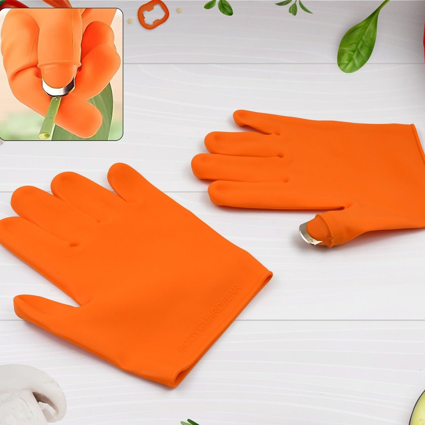 Gloves Silicone Thumb Knife Finger Protector Gears Cutting Vegetable Harvesting Knife - Happy Price - Image 1