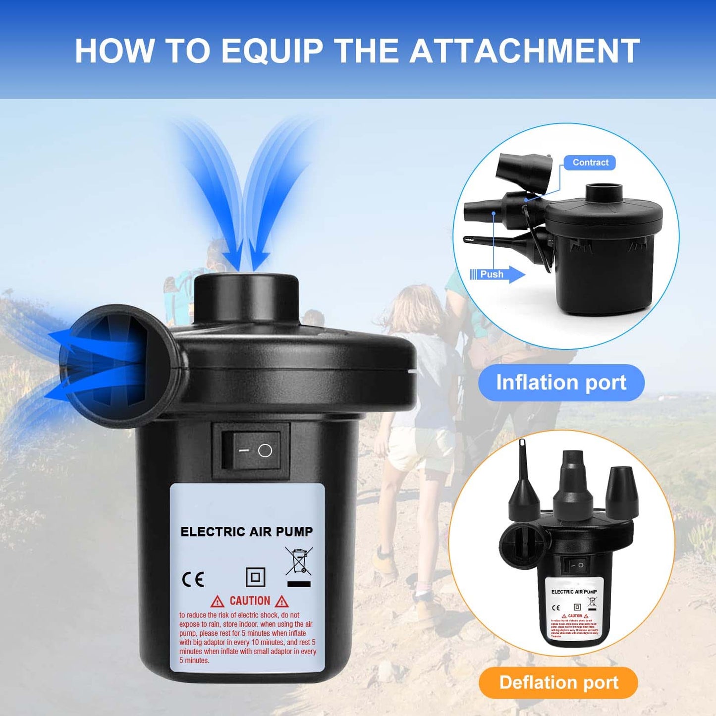 Electric Air Pump with 3 Nozzles for Balls and Balloons - Happy Price - Image 4