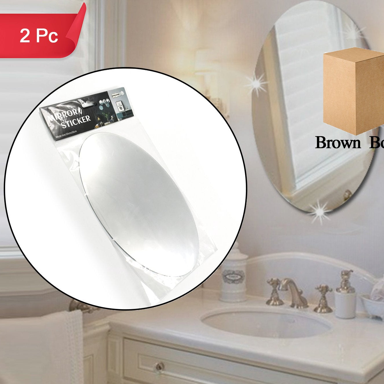 1727 Adhesive Bathroom Mirror Wall