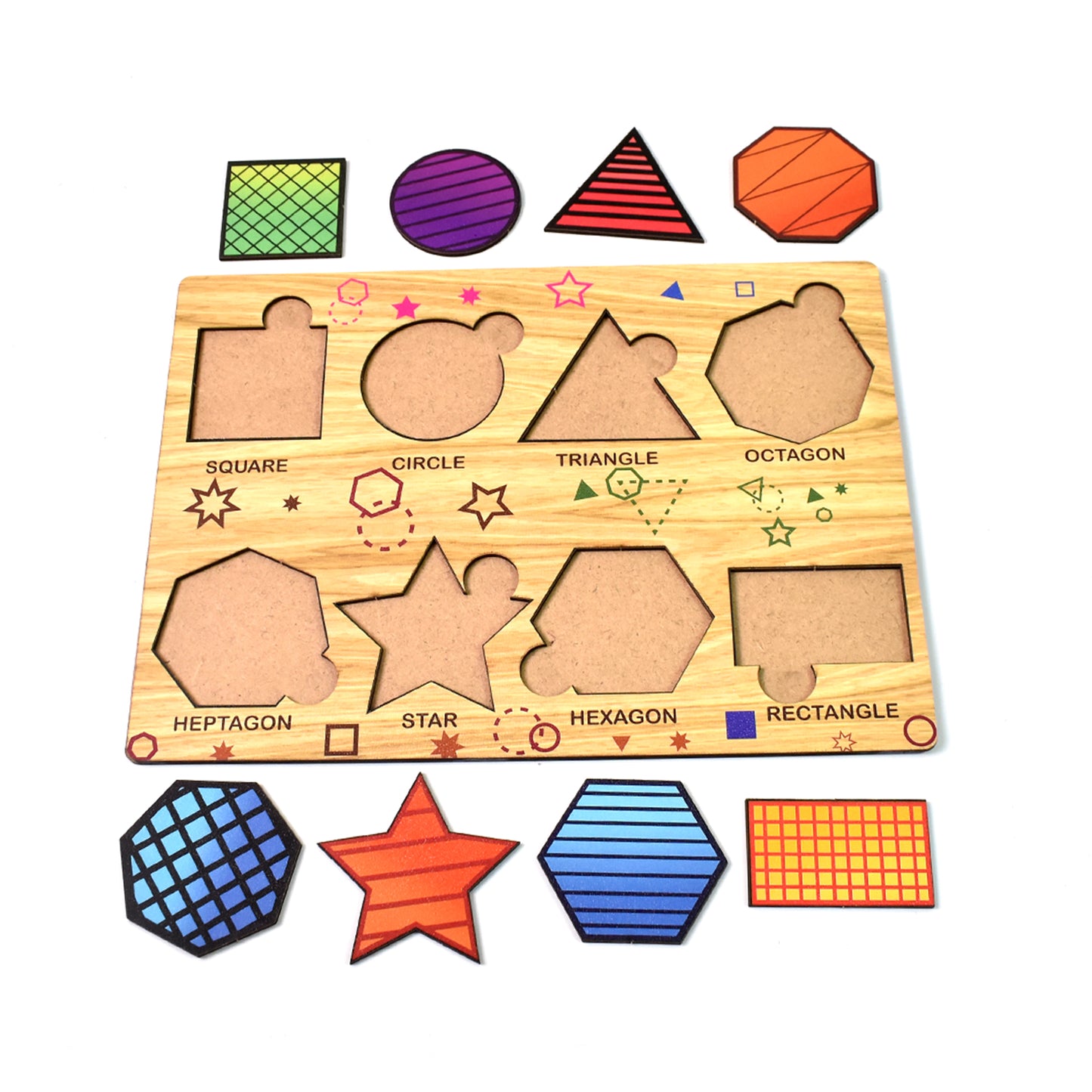 Wooden Triangles Puzzle Learning Educational Board (1 Set 2820 Cm) - Happy Price - Image 5