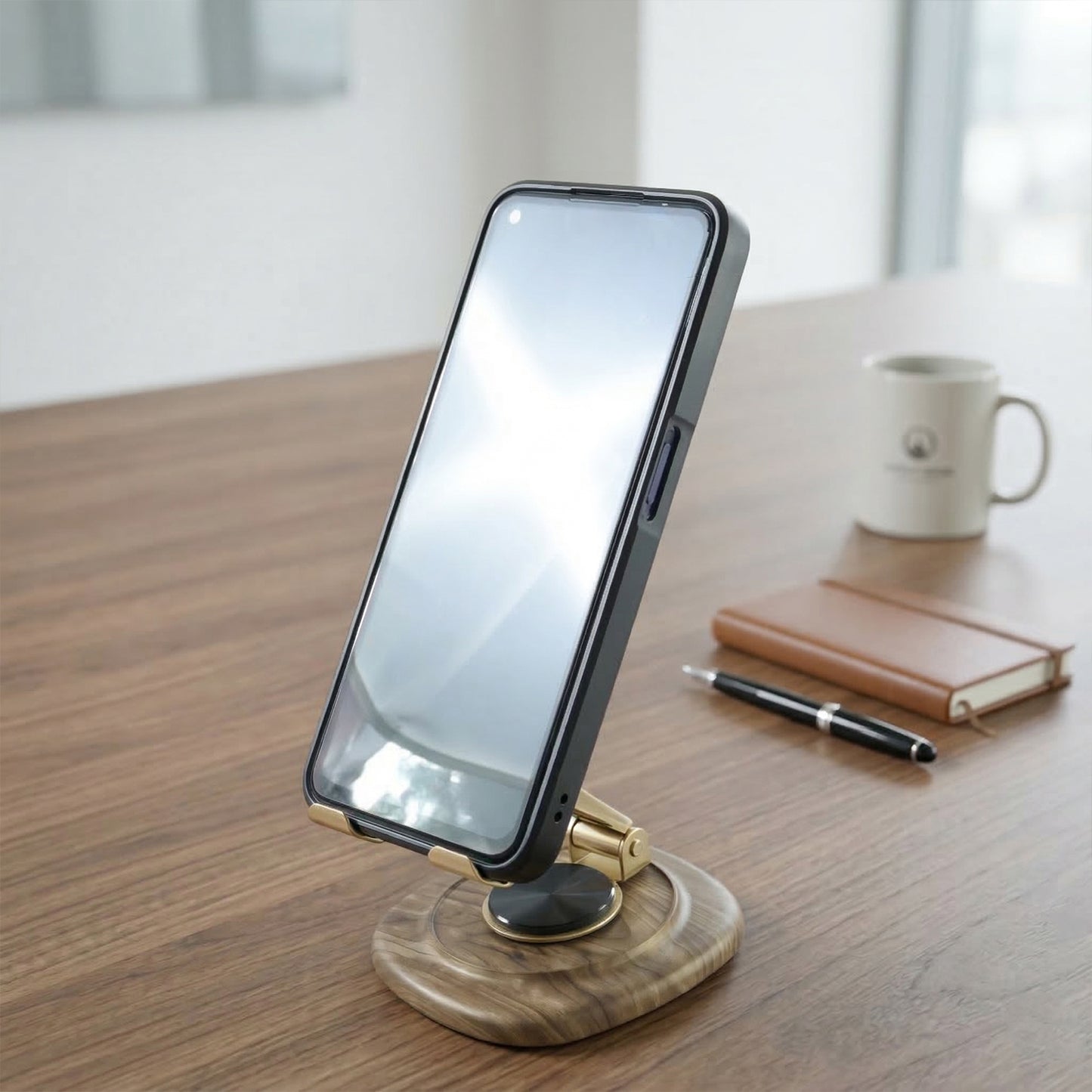 Adjustable Metal Phone Stand for Desk with Stable Plastic Base (1 Pc) - Great Price - Image 3