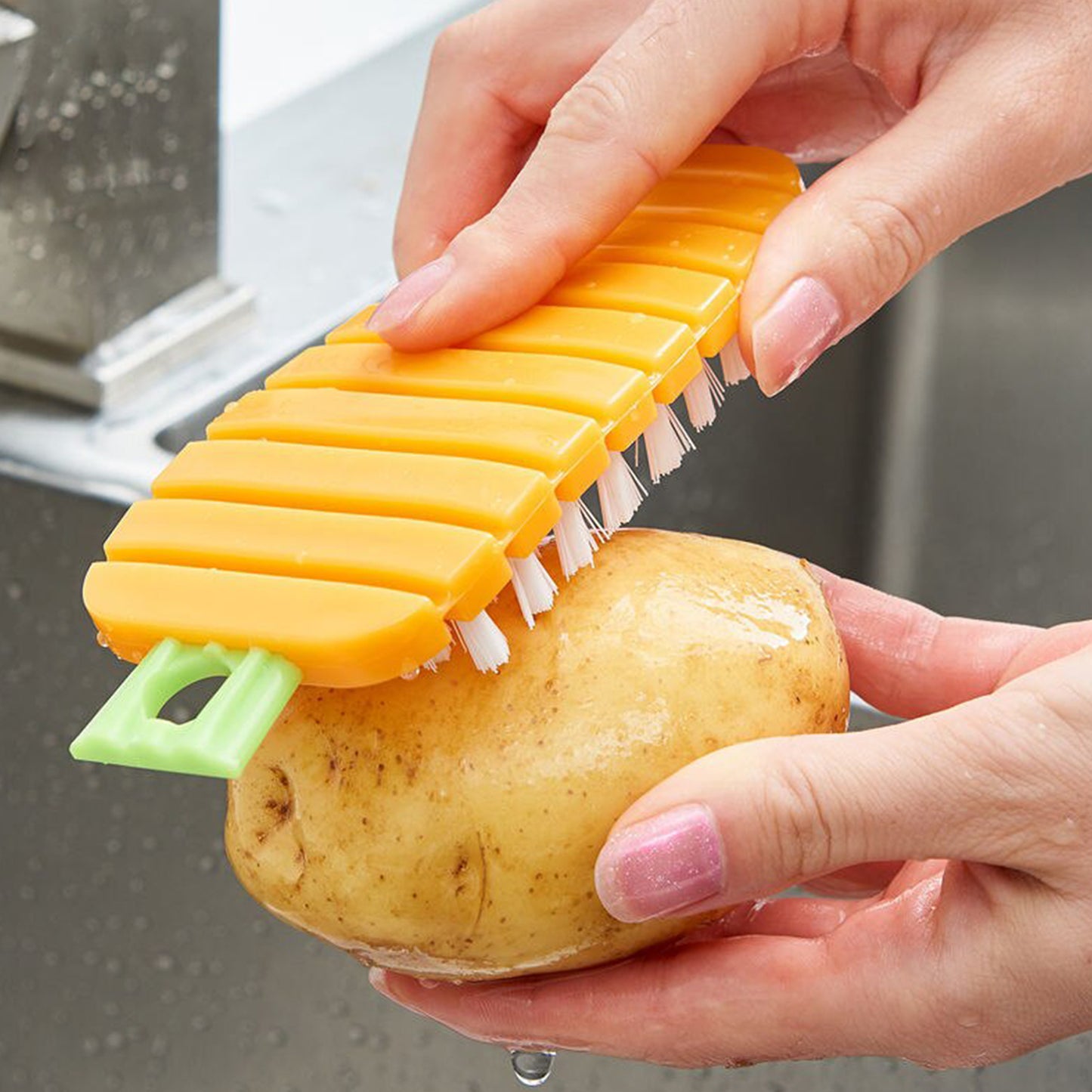Vegetable Scrubbing Brush Vegetable Scrubber Nontoxic Fruit Brush Carrot Shape Vegetable Brush For Potato For Vegetable - Happy Price - Image 4