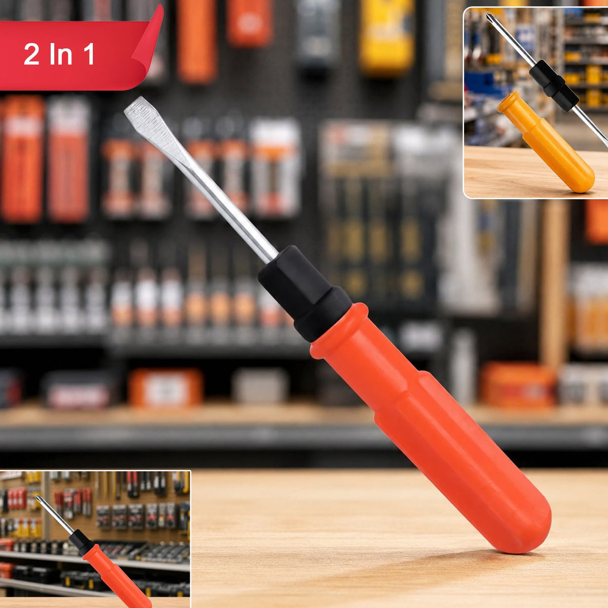 2-in-1 Reversible Screwdriver - Flathead & Phillips Head (1 Pc) - Happy Price - Image 1