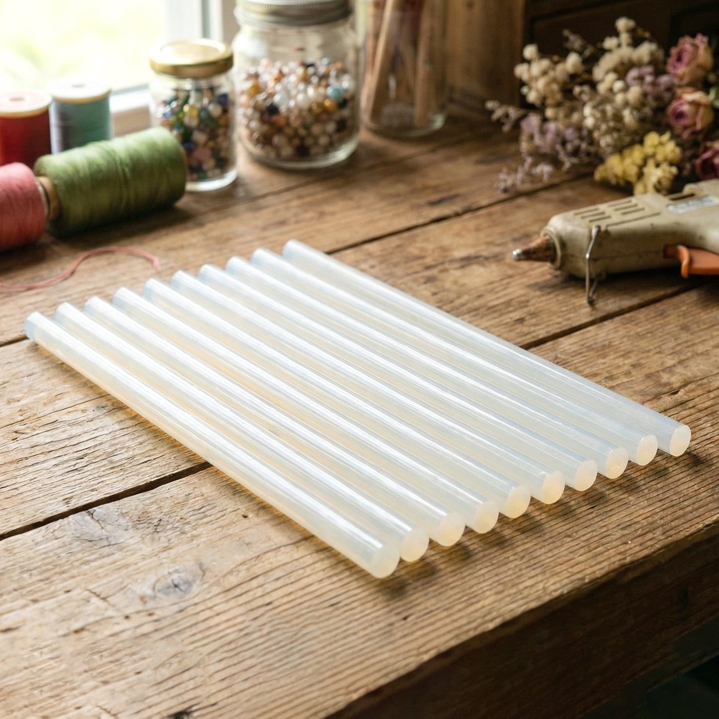 Long Hot Melt Glue Sticks - 10 Pc, 29 Cm Transparent Adhesive Refills - Happy Price - Image 5