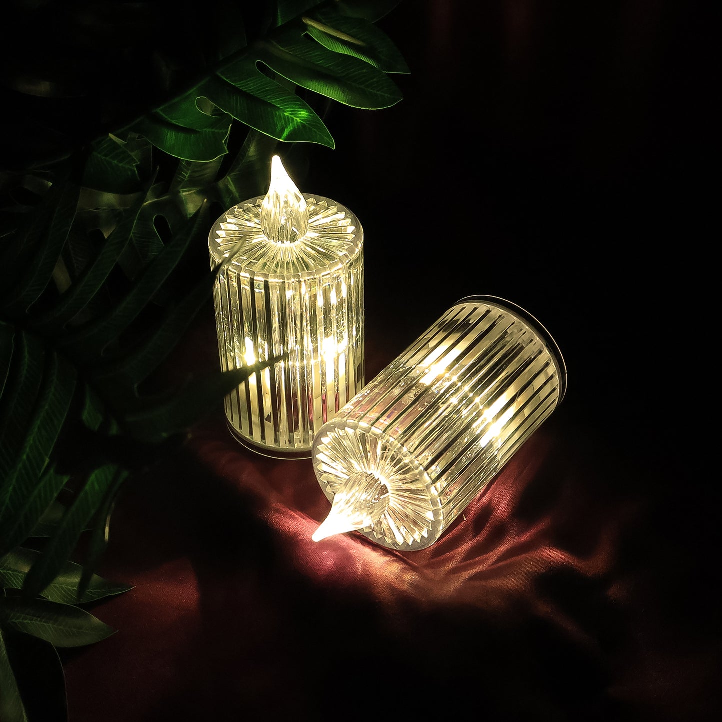 Set of 5 Crystal Effect LED Flameless Candles with Warm Flickering Light - Happy Price - Image 5