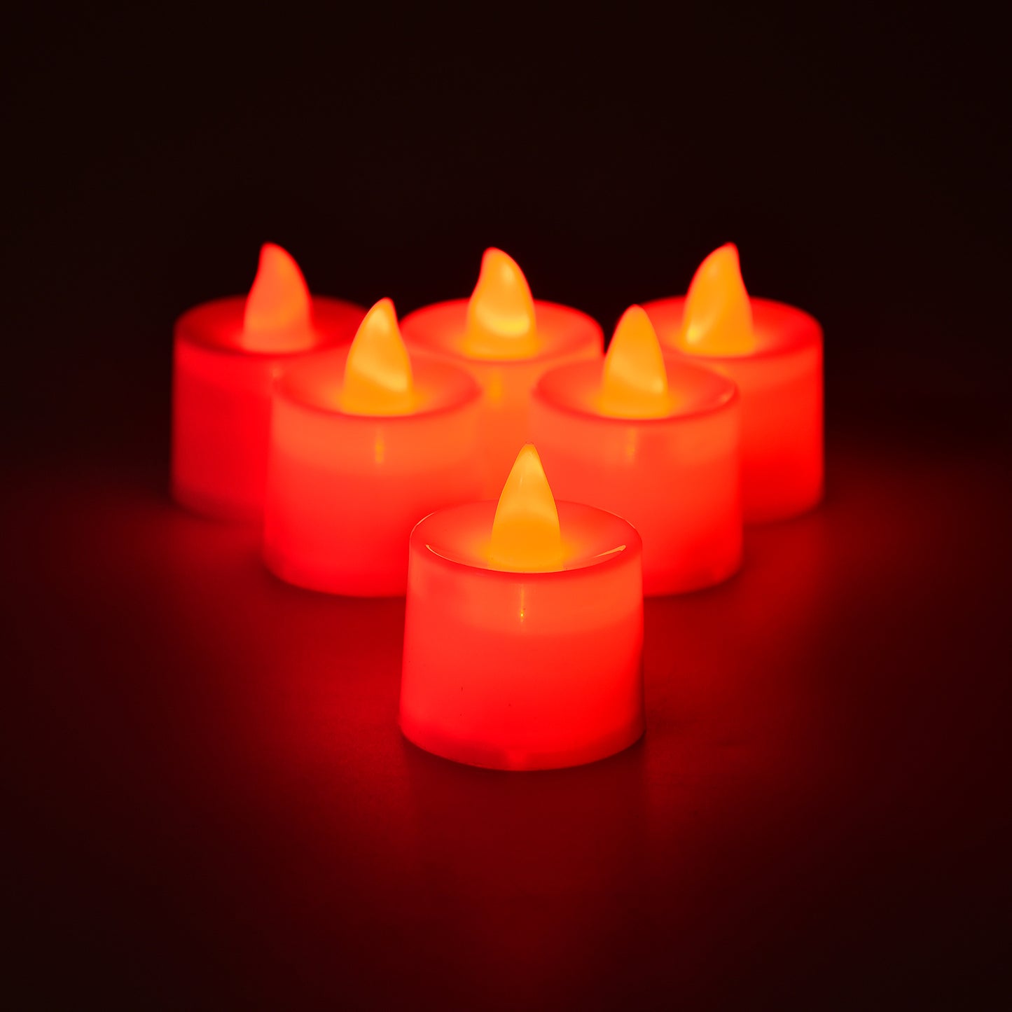 Red Flameless Led Tealights Smokeless Plastic Decorative Candles - Led Tea Light Candle For Home Decoration (Pack Of 24) - Happy Price - Image 3