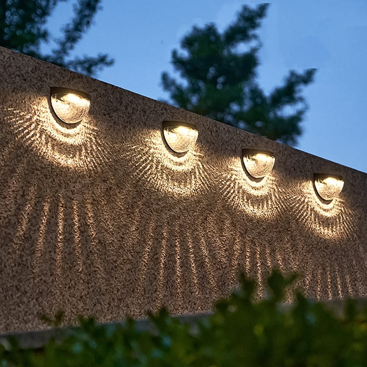 6 Led Solar Powered Wall Mount Fence Light With Honeycomb Shade Design (2 Pc Set) - Happy Price - Image 7
