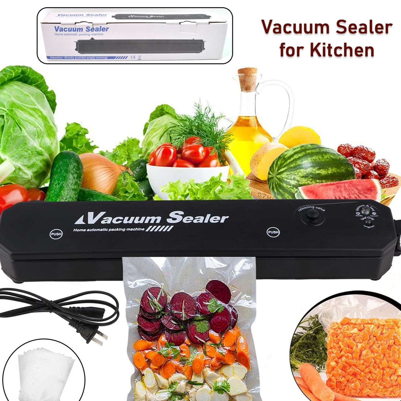 Vacuum Sealer Machine With 10 Pcs Bag (1 Set) - Happy Price - Image 1