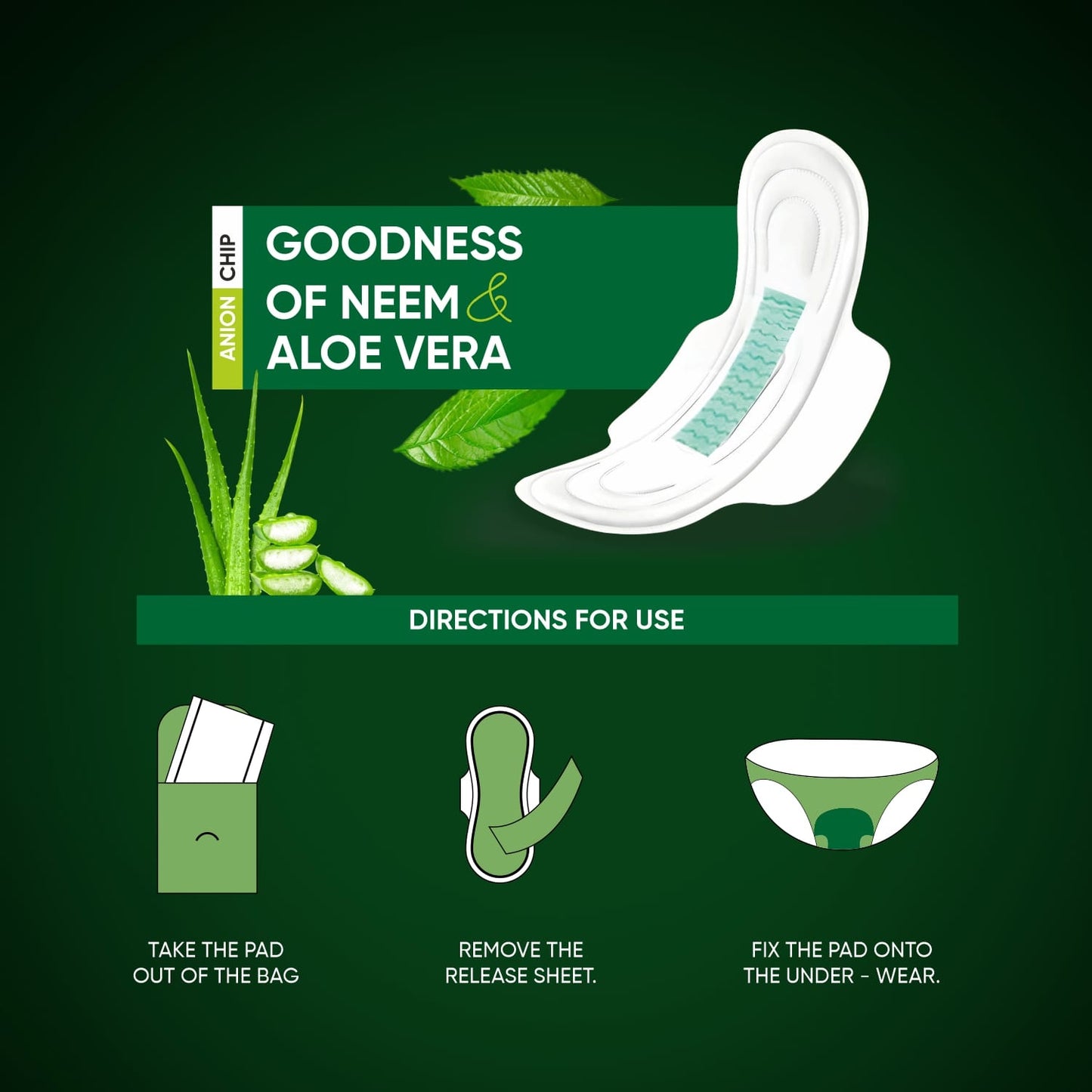 Sanitary Pads For Women With Goodness Of Neem Aloe Vera Ultra Thin Leakage Protection Ph Balance With Antibacterial Anion Chip 5x More Absorbance (320 Mm 36 Pads) - Happy Price - Image 5