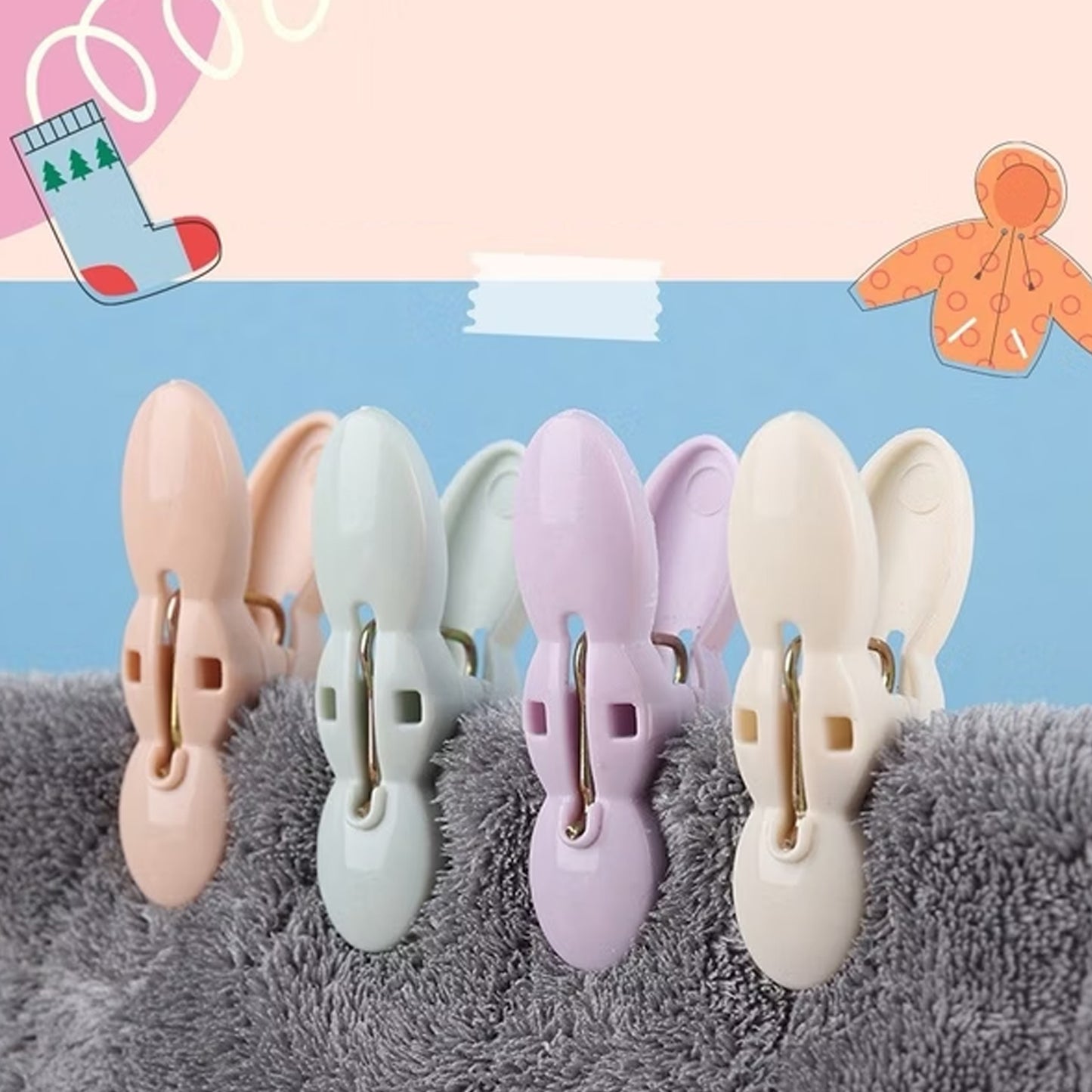 Clothes Drying Rope with 10 Multipurpose Clips - Tangle-Resistant Laundry Line Set - Happy Price - Image 4