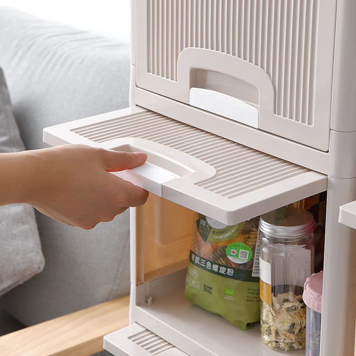 Multipurpose Storage Cabinet Storage Solutions Plastic Drawers Multi Layer Wardrobe Storage Drawers Foldable Multipurpose Drawer Units For Kitchen Bathroom Bedroom Cloth (4 Layer) - Happy Price - Image 6