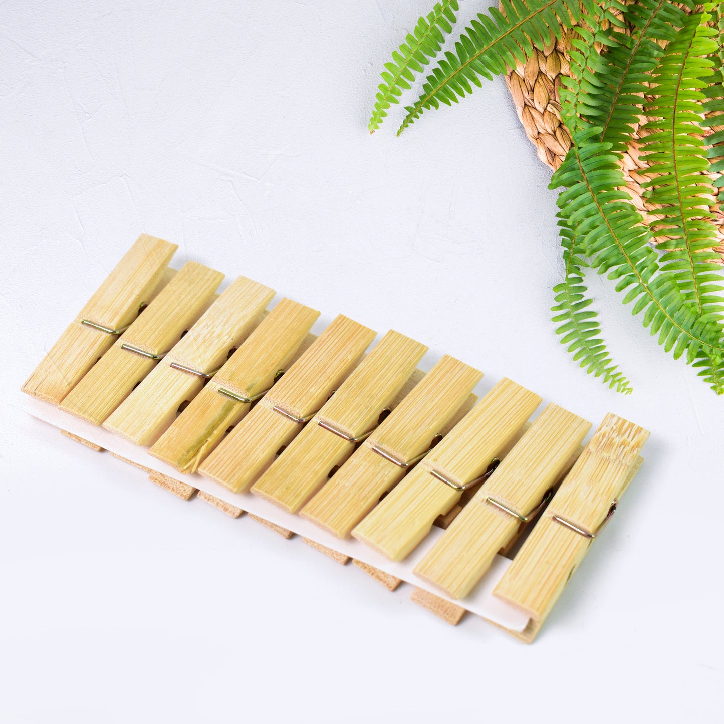 Heavy Duty Bamboo Wooden Cloth Clips Pegs (10 Pcs Set) - Happy Price - Image 2