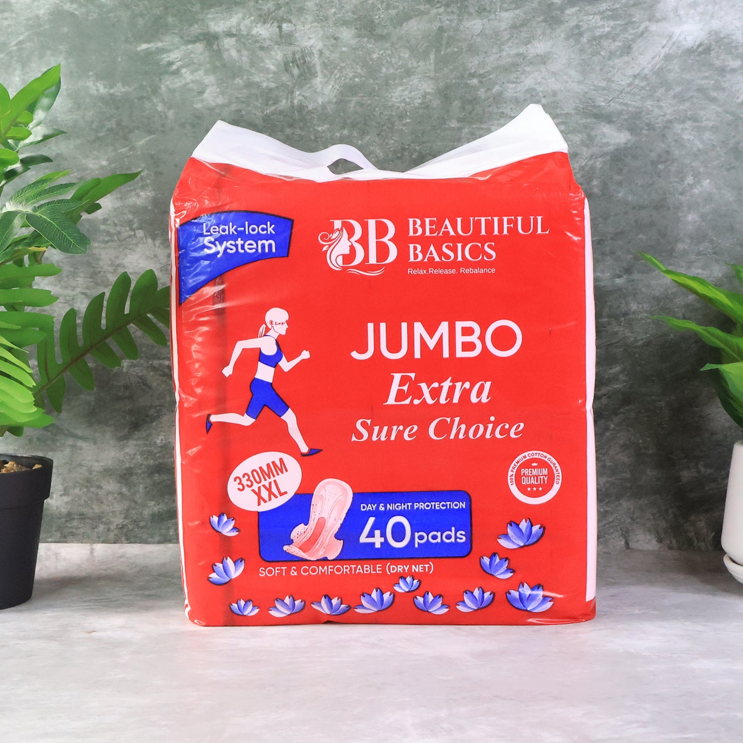 Beautiful Basics Jumbo Extra Sure Choice Sanitary Pads Xxl 330mm (40 Pc) - Happy Price - Image 6