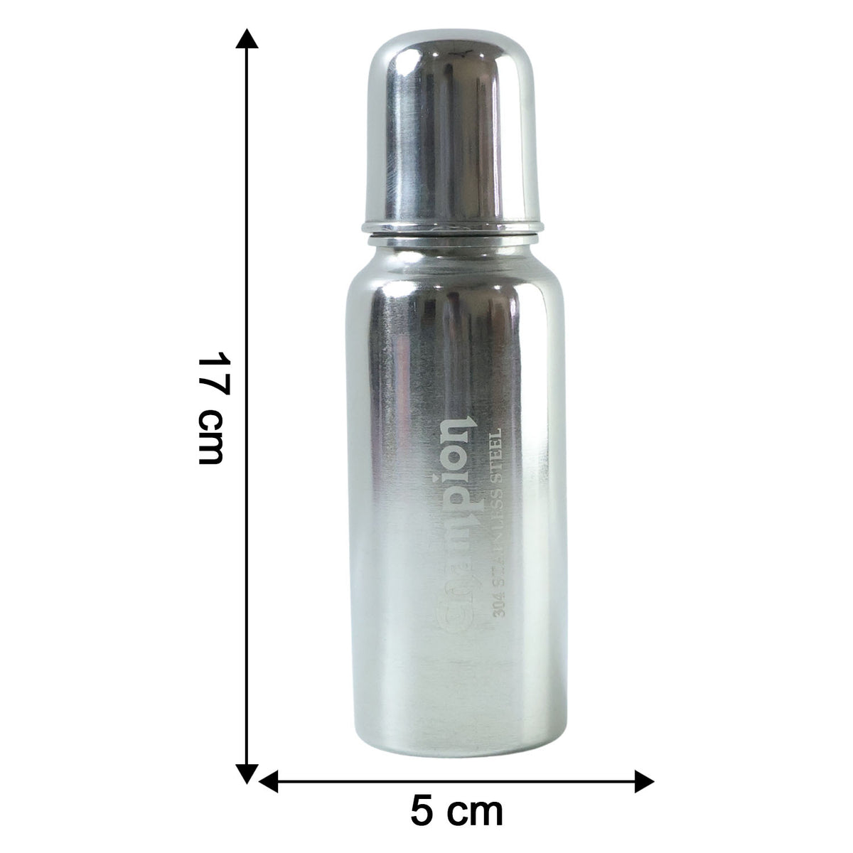 Stainless Steel Baby Feeding Bottle 250 ML with Silicone Nipple - Happy Price - Image 5