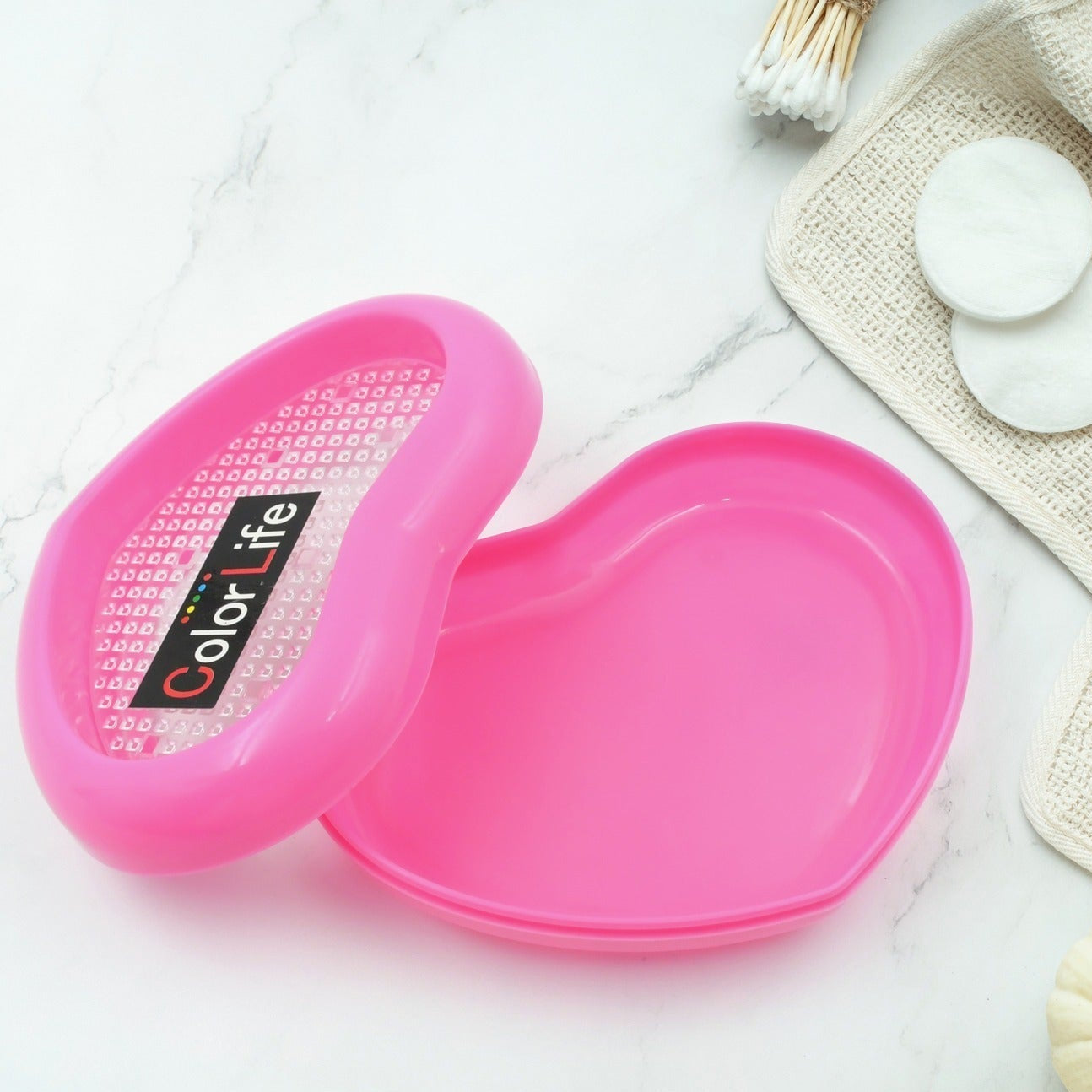 Bathroom Accessories Plastic Soap Case Soap Dish Soap Stand Plastic Soap Case Soap Holder Soap Dish For Bathroom Kitchen Sink (Oval Heart Shape Soap Case 1 Pc ) - Happy Price - Image 1