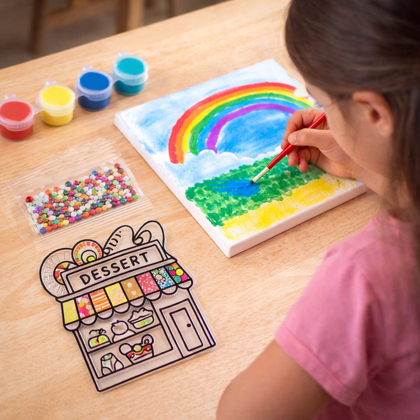 Kids Paint Coloring Craft Activity Set With Beads (Mix Design 1 Set)