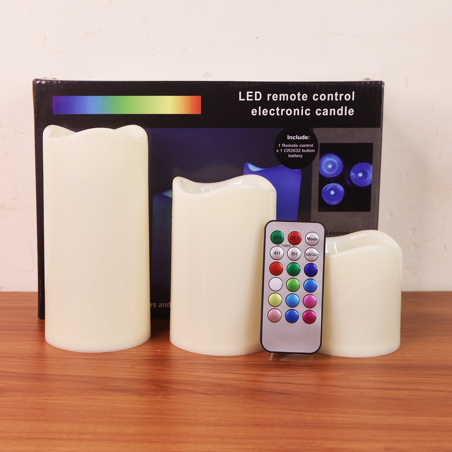 3 Piece LED Flameless Candle Set with Remote Control - Multicolor Ambiance Lights - Happy Price - Image 3