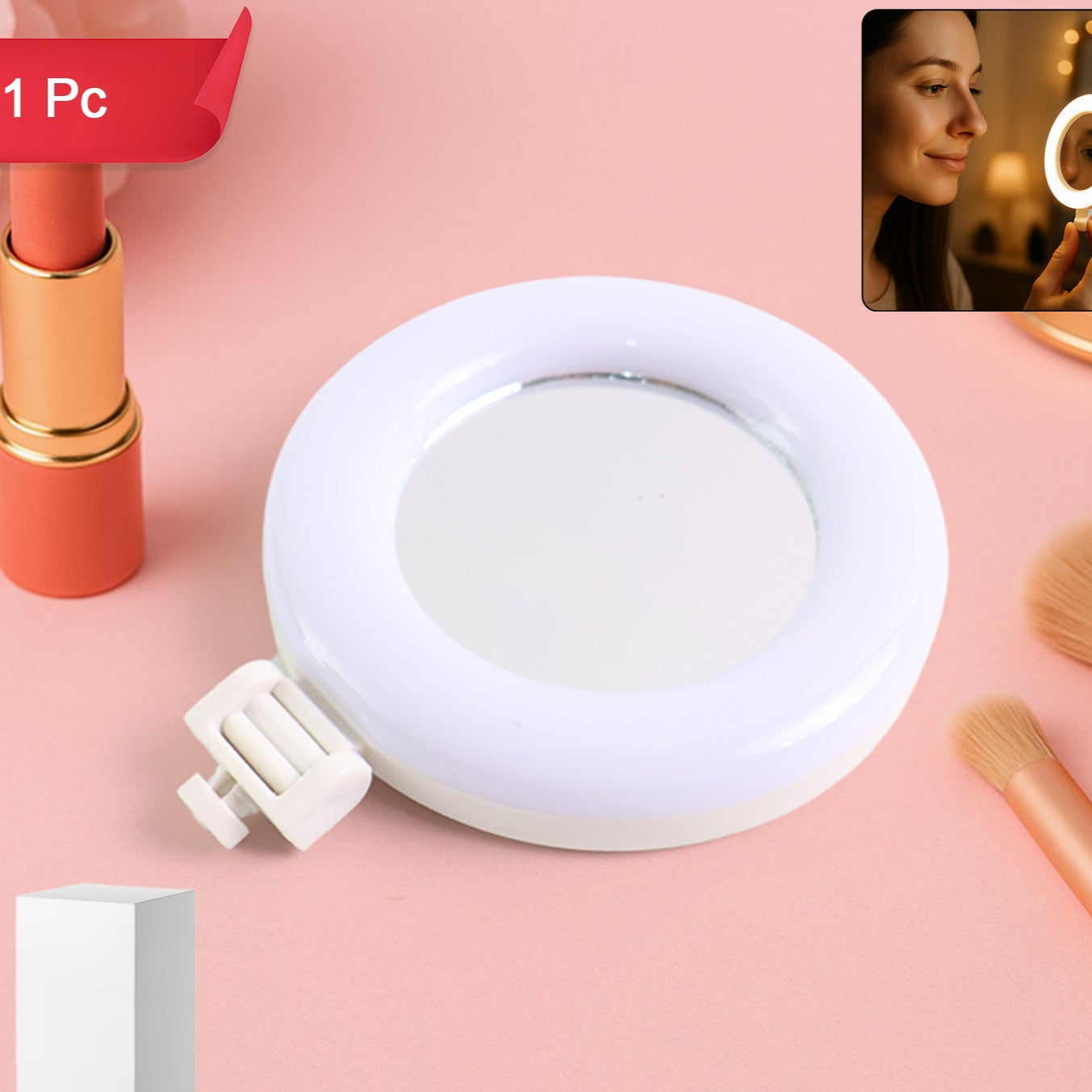 Rechargeable Led Selfie Ring Light For Mobile And Makeup Use (1 Pc) - Happy Price - Image 1
