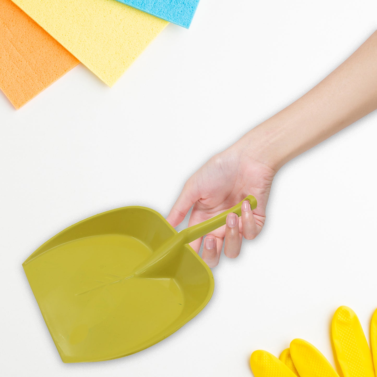 Dustpan With Long Handle Dust Collection Dust Pan Tray For Kitchen Home Office Bathroom Etc (1 Pc Multicolor ) - Happy Price - Image 3