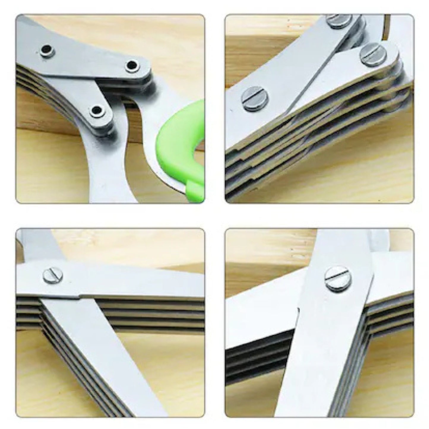 5-Blade Stainless Steel Herb Scissors for Kitchen Use - Happy Price - Image 4