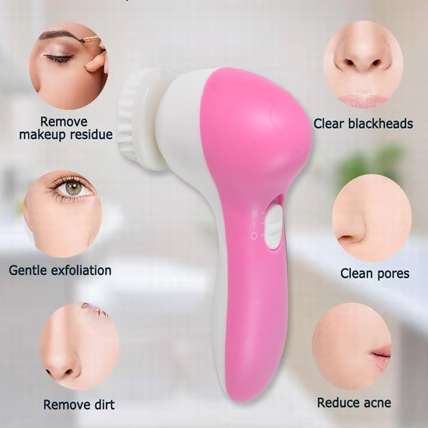 Facial Beauty Brush Face Massager (1 Pc With 2 Aa Battery Included) - Happy Price - Image 3