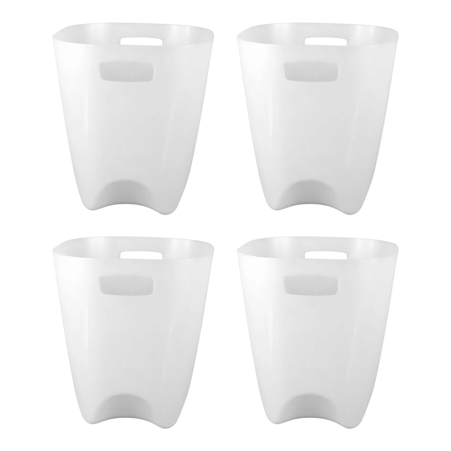 Set of 4 Modern Square Plastic Dustbins with Handles - Happy Price - Image 2