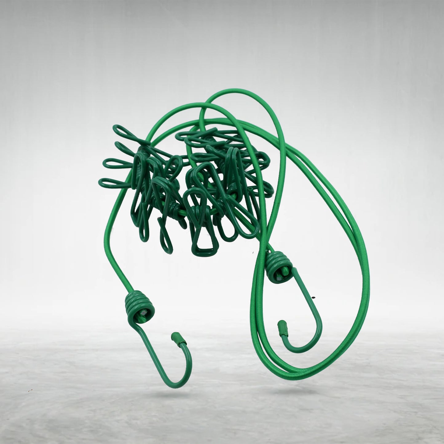 Elastic Cloth Drying Rope With 12 Metal Clip Portable Clothes Line For Home Travel - Happy Price - Image 2