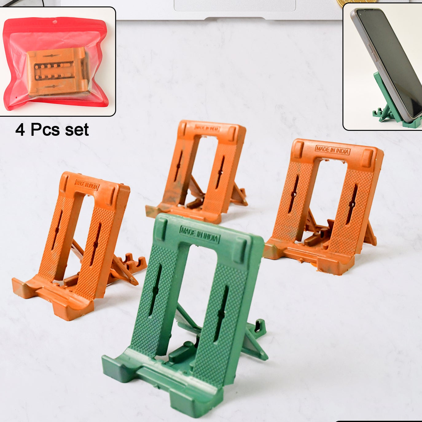 Adjustable 4 Steps Foldable Mobile Stand Holder (4 Pc) - Happy Price - Image 1